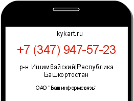 Информация о номере телефона +7 (347) 947-57-23: регион, оператор