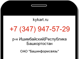 Информация о номере телефона +7 (347) 947-57-29: регион, оператор