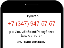 Информация о номере телефона +7 (347) 947-57-57: регион, оператор