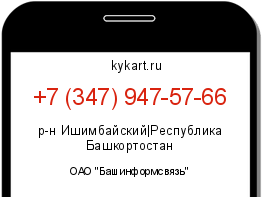 Информация о номере телефона +7 (347) 947-57-66: регион, оператор