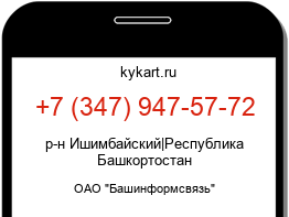 Информация о номере телефона +7 (347) 947-57-72: регион, оператор