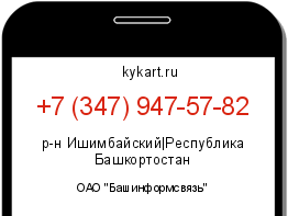 Информация о номере телефона +7 (347) 947-57-82: регион, оператор