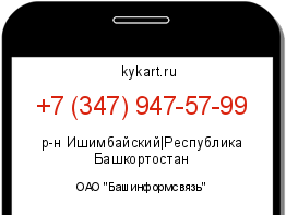 Информация о номере телефона +7 (347) 947-57-99: регион, оператор