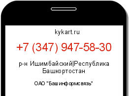 Информация о номере телефона +7 (347) 947-58-30: регион, оператор