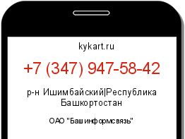 Информация о номере телефона +7 (347) 947-58-42: регион, оператор