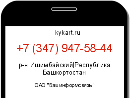 Информация о номере телефона +7 (347) 947-58-44: регион, оператор