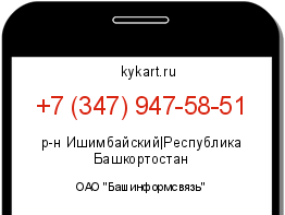 Информация о номере телефона +7 (347) 947-58-51: регион, оператор