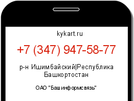 Информация о номере телефона +7 (347) 947-58-77: регион, оператор