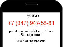 Информация о номере телефона +7 (347) 947-58-81: регион, оператор