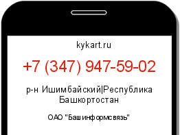 Информация о номере телефона +7 (347) 947-59-02: регион, оператор