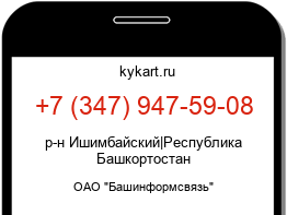 Информация о номере телефона +7 (347) 947-59-08: регион, оператор