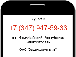 Информация о номере телефона +7 (347) 947-59-33: регион, оператор