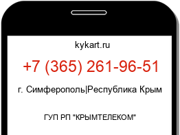 Информация о номере телефона +7 (365) 261-96-51: регион, оператор