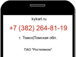 Информация о номере телефона +7 (382) 264-81-19: регион, оператор