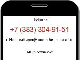 Информация о номере телефона +7 (383) 304-91-51: регион, оператор
