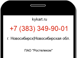 Информация о номере телефона +7 (383) 349-90-01: регион, оператор