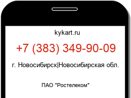 Информация о номере телефона +7 (383) 349-90-09: регион, оператор