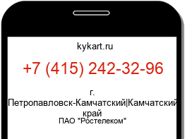 Информация о номере телефона +7 (415) 242-32-96: регион, оператор