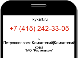 Информация о номере телефона +7 (415) 242-33-05: регион, оператор