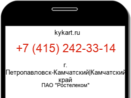 Информация о номере телефона +7 (415) 242-33-14: регион, оператор