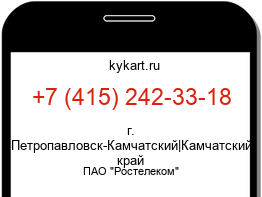 Информация о номере телефона +7 (415) 242-33-18: регион, оператор