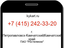 Информация о номере телефона +7 (415) 242-33-20: регион, оператор