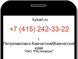 Информация о номере телефона +7 (415) 242-33-22: регион, оператор