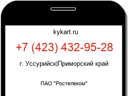 Информация о номере телефона +7 (423) 432-95-28: регион, оператор