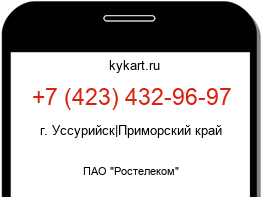 Информация о номере телефона +7 (423) 432-96-97: регион, оператор
