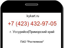 Информация о номере телефона +7 (423) 432-97-05: регион, оператор