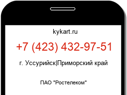 Информация о номере телефона +7 (423) 432-97-51: регион, оператор