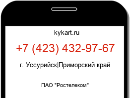 Информация о номере телефона +7 (423) 432-97-67: регион, оператор