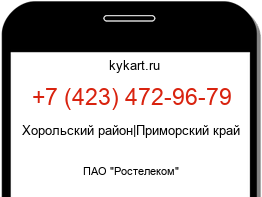 Информация о номере телефона +7 (423) 472-96-79: регион, оператор