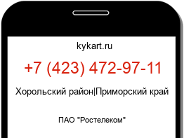 Информация о номере телефона +7 (423) 472-97-11: регион, оператор
