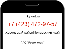 Информация о номере телефона +7 (423) 472-97-57: регион, оператор