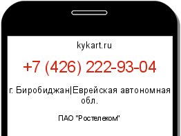 Информация о номере телефона +7 (426) 222-93-04: регион, оператор