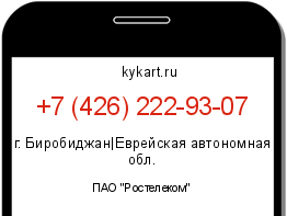 Информация о номере телефона +7 (426) 222-93-07: регион, оператор