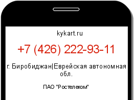 Информация о номере телефона +7 (426) 222-93-11: регион, оператор