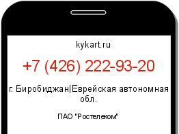 Информация о номере телефона +7 (426) 222-93-20: регион, оператор