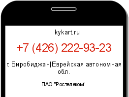 Информация о номере телефона +7 (426) 222-93-23: регион, оператор