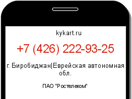 Информация о номере телефона +7 (426) 222-93-25: регион, оператор