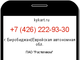 Информация о номере телефона +7 (426) 222-93-30: регион, оператор