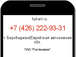 Информация о номере телефона +7 (426) 222-93-31: регион, оператор