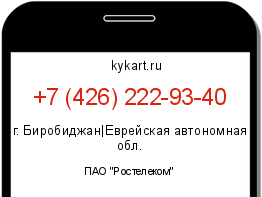 Информация о номере телефона +7 (426) 222-93-40: регион, оператор