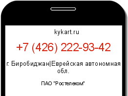 Информация о номере телефона +7 (426) 222-93-42: регион, оператор