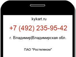 Информация о номере телефона +7 (492) 235-95-42: регион, оператор