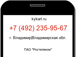 Информация о номере телефона +7 (492) 235-95-67: регион, оператор