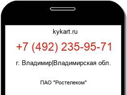 Информация о номере телефона +7 (492) 235-95-71: регион, оператор