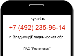 Информация о номере телефона +7 (492) 235-96-14: регион, оператор