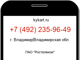 Информация о номере телефона +7 (492) 235-96-49: регион, оператор
